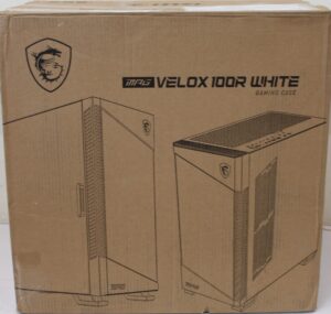 SALE OUT. MSI MPG VELOX 100R White PC Case, Mid-Tower, USB 3.2, Audio-out, Mic-in | MSI PC Case | MPG VELOX 100R WHITE | Mid-Tower | White | DAMAGED PACKAGING, DENTED CORNER (TOP)