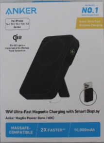 original SALE OUT. | Anker 633 Magnetic Wireless Power Bank with 27W USB C port | A1654G11 | 10000 mAh | Black | DAMAGED PACKAGING, DEMO