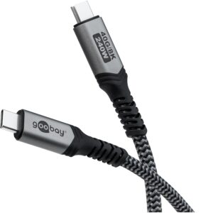 original Goobay USB-C Cable, USB4, 1.8 m, bBack/Silver | USB-C to USB-C