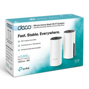 original TP-LINK | Whole Home Mesh WiFi System | Deco M4 (2-Pack) | 802.11ac | 300+867 Mbit/s | 10/100/1000 Mbit/s | Ethernet LAN (RJ-45) ports 2 | Mesh Support No | MU-MiMO Yes | No mobile broadband | Antenna type 2xInternal | No