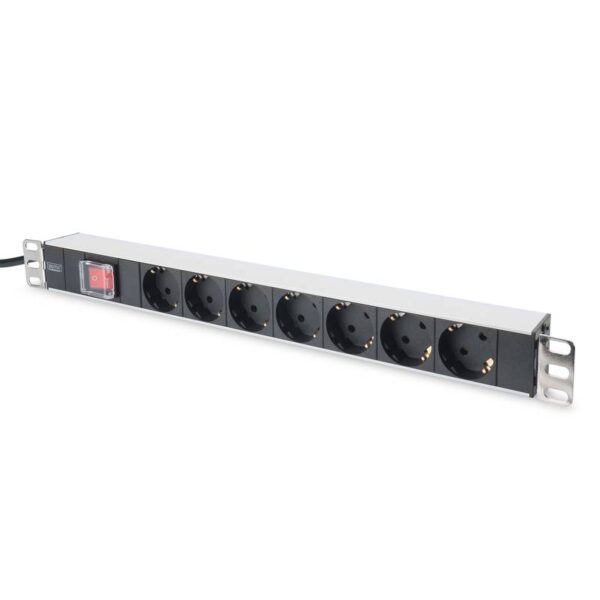 original Digitus | Aluminum outlet strip with switch | DN-95402 | Sockets quantity 7