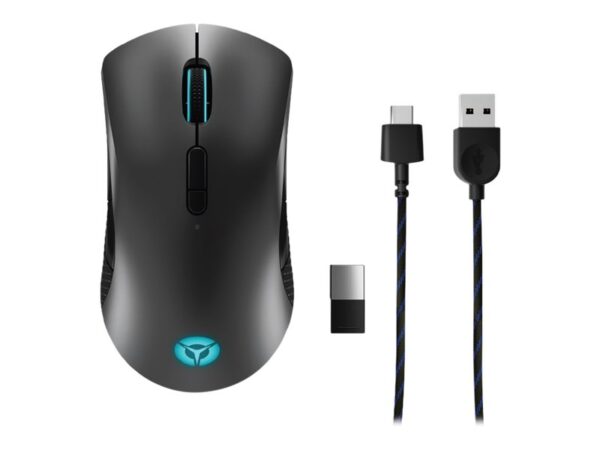 original Lenovo | Wireless Gaming Mouse | Legion M600 | Optical Mouse | 2.4 GHz, Bluetooth or Wired by USB 2.0 | Black | 1 year(s)