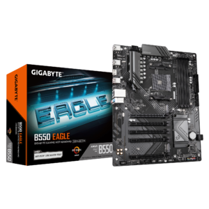 original Gigabyte B550 EAGLE | Processor family AMD | Processor socket AM4 | DDR4 | Supported hard disk drive interfaces SATA, M.2 | Number of SATA connectors 4
