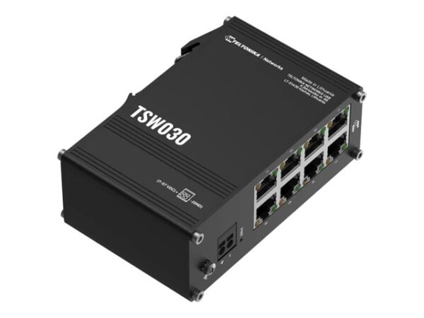 Teltonika | Switch | TSW030 | Unmanaged | DIN rail mountable | 10/100 Mbps (RJ-45) ports quantity 8 | Power supply type 2-pin industrial DC power socket