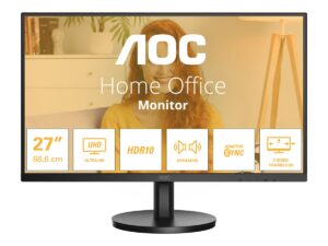 original AOC | U27B3A | 27 ” | IPS | UHD | 16:9 | 60 Hz | 4 ms | 3840 x 2160 pixels | 350 cd/m² | HDMI ports quantity 2