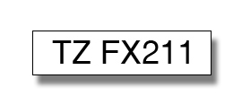 original Brother | TZe-FX211 Flexible ID Laminated Tape | Black on White | TZe | 8 m | 0.6 cm