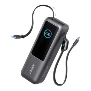 original Anker Zolo Powerbank | A1695H11 | 25000 mAh | Built-In USB-C and Retractable Cable) | Grey