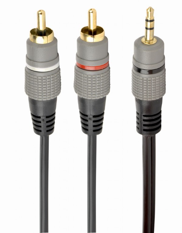 original Cablexpert 3.5 mm stereo plug to 2xRCA plugs, gold-plated connectors, 1.5 | CCA-352-1.5M
