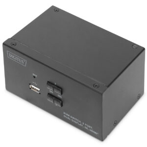 Digitus | KVM Switch, 2 Port, Dual Display, 4K, HDMI | DS-12860