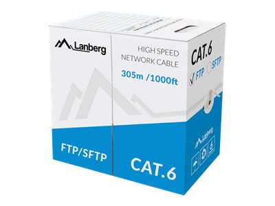 original Lanberg | LAN Cable Cat.6 FTP, Solid CU Grey CPR + Fluke Passed | LCF6-11CU-0305-S | 305 m | Gray