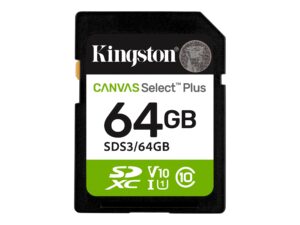 original Kingston Canvas Select Plus | 64 GB | SD | Flash memory class Class 10, UHS-I, U1/U3, Video Class 10/30