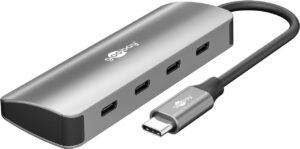 original Goobay Slim 4-Port USB-Hub, USB-C auf USB-C, 10 Gbit/s, Grey | 76565