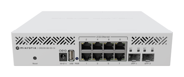 MikroTik | Cloud Router Switch | CRS310-8G+2S+IN | Rackmountable | Gigabit Ethernet (copper) ports quantity 8 | SFP+ ports quantity 2