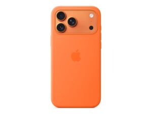 original Apple iPhone 17 Pro Max Silicone Case with MagSafe – Orange | Apple