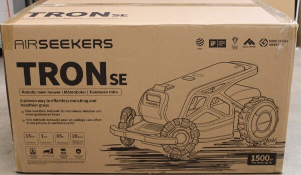 original SALE OUT. AIRSEEKERS LIMITED Tron SE 300° AI Vision Mulching Mower, 1500m², Ai Vision + NRTK | 10 Ah | DAMAGED PACKAGING, USED, DIRTY AND SCRATCHED