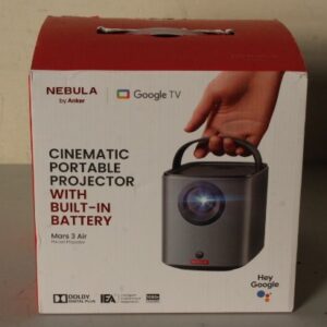 SALE OUT. Anker Nebula Mars 3 Air Google TV Projector with Built-In Netflix | Full HD (1920×1080) | 400 ANSI lumens | Black | DAMAGED PACKAGING AS DEMO | Wi-Fi