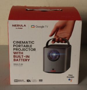 original SALE OUT. Anker Nebula Mars 3 Air Google TV Projector with Built-In Netflix | Full HD (1920×1080) | 400 ANSI lumens | Black | DAMAGED PACKAGING AS DEMO | Wi-Fi